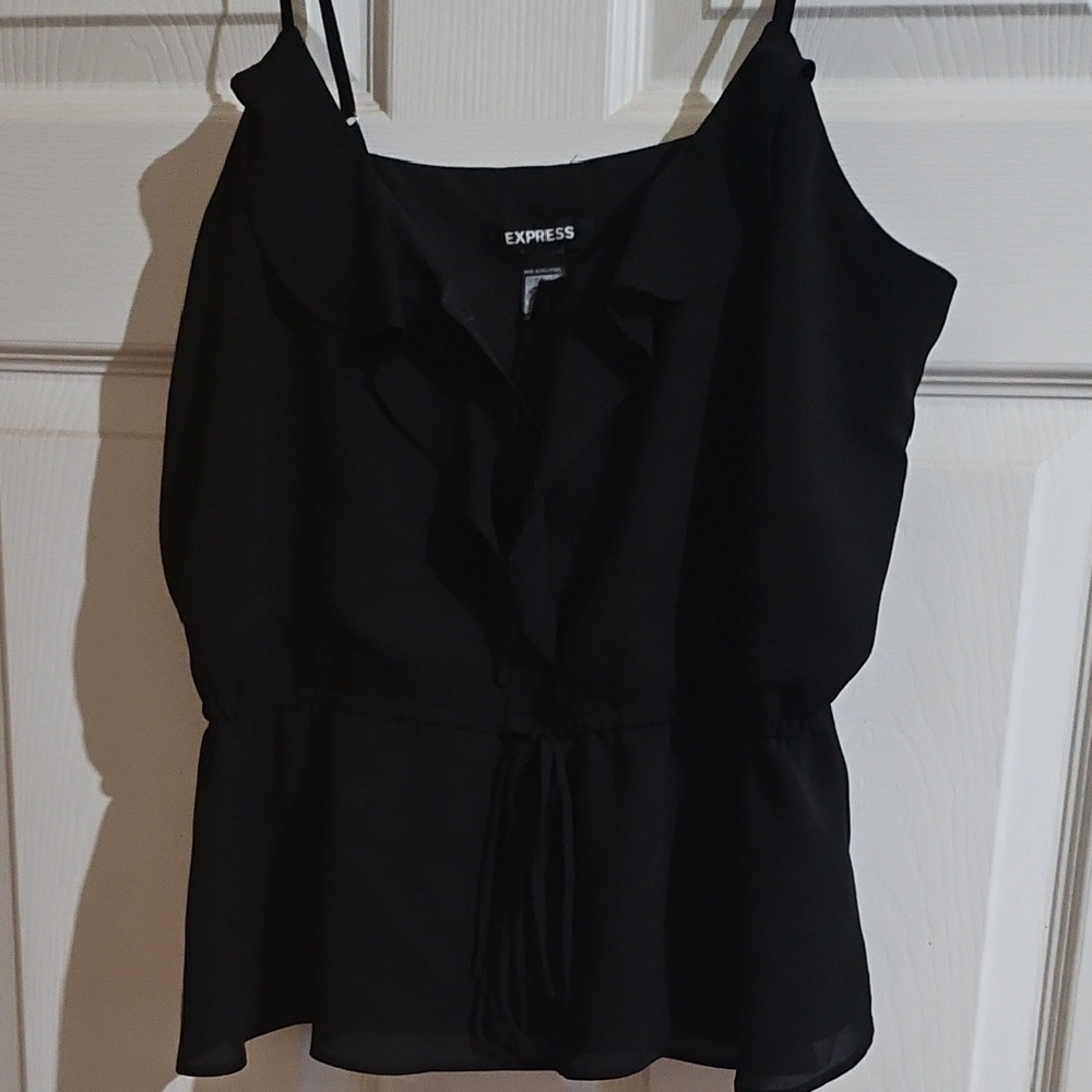 Express Black Ruffled Peplum Camisole